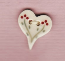 Creative Uniques Floral Heart ceramic button