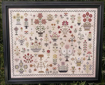 The Scarlett House Floral Motif Sampler cross stitch pattern