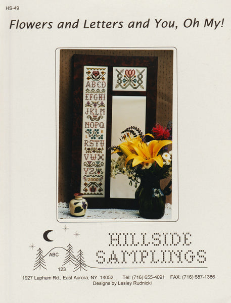 Hillside Samplings Flowers and Letters and You, Oh My! HS-49 cross stitch pattern