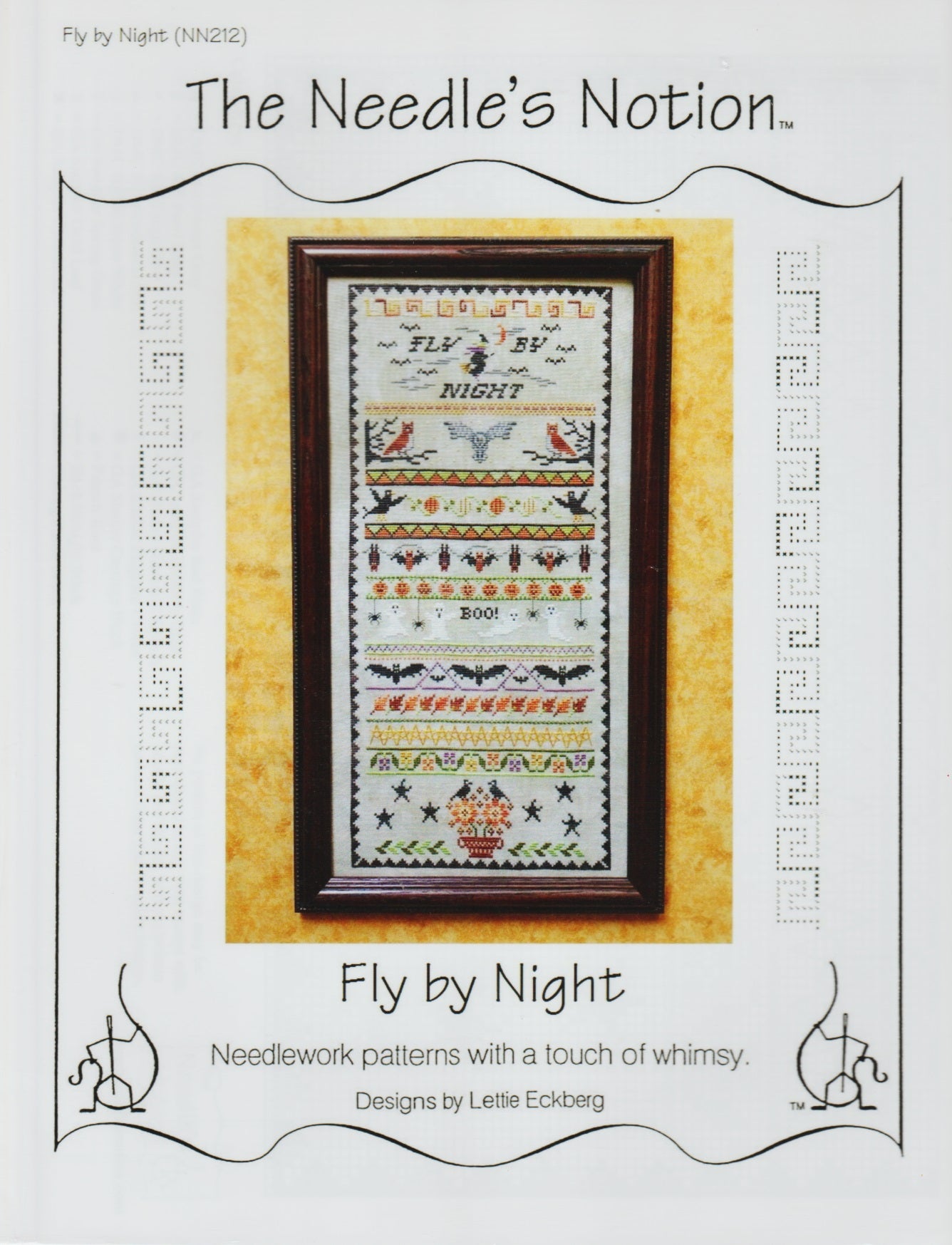 The Needle's Notion Fly By Night NN212 halloween cross stitch pattern