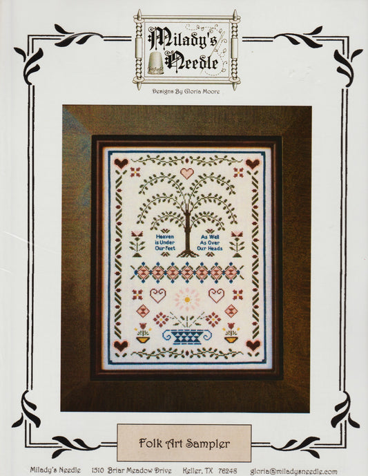 Milady's Needle Folk Art Sampler cross stitch pattern