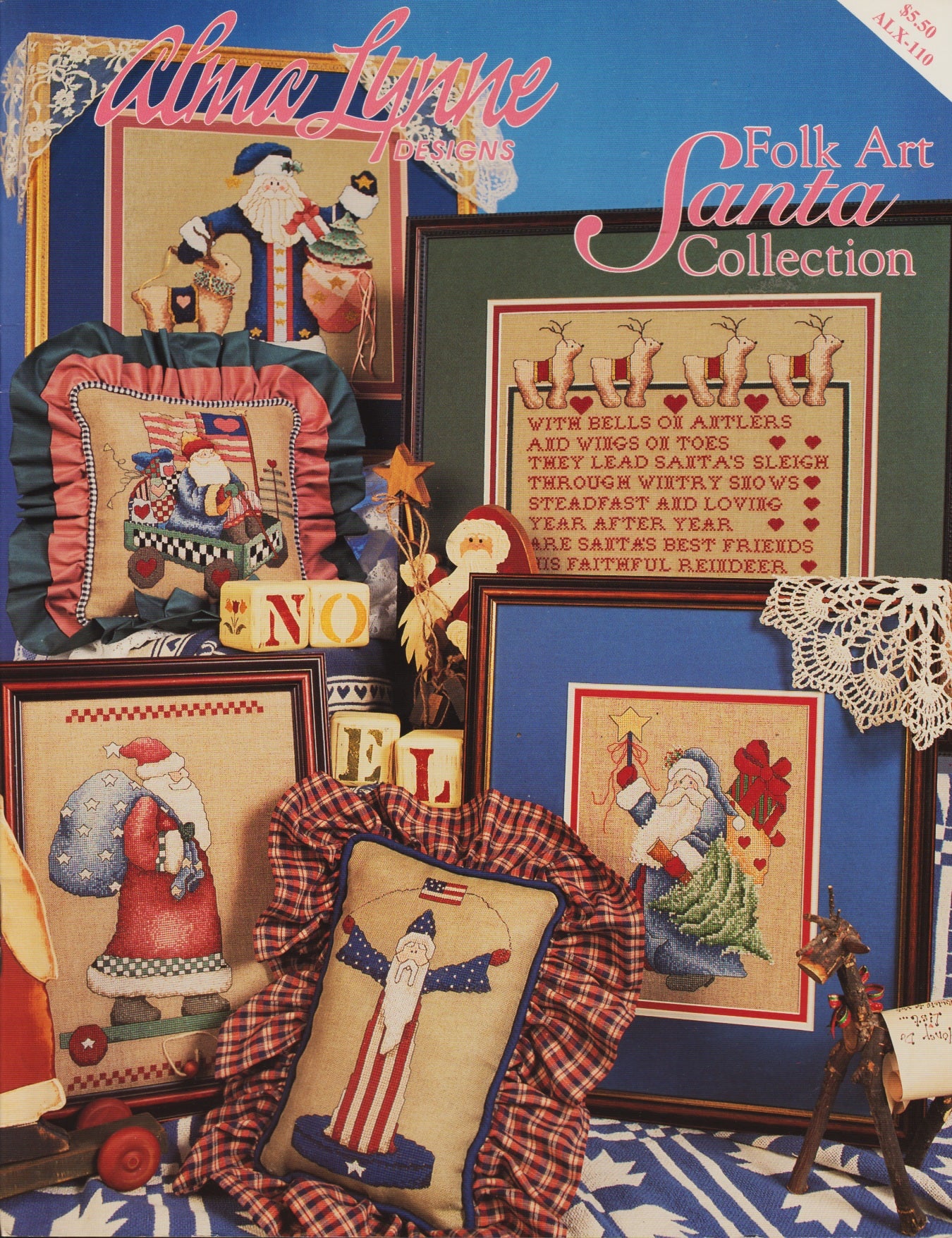 Alma Lynn Folk Art Santa Collection ALX-110 cross stitch pattern