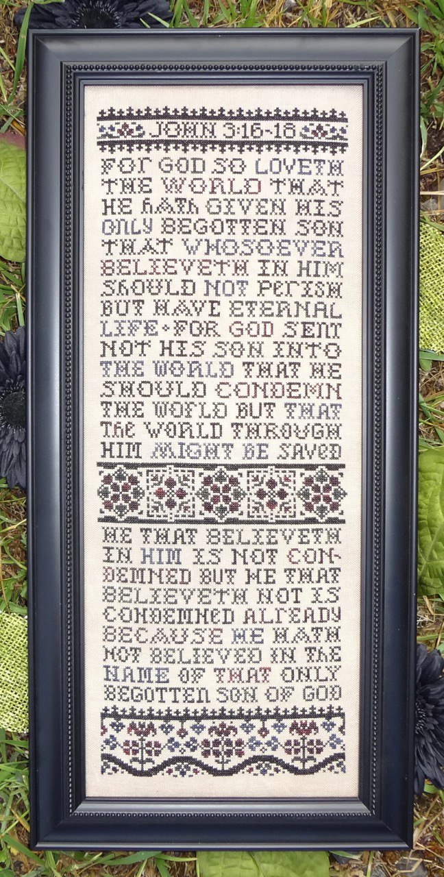 My Big Toe For God So Loveth MBT-162 religious cross stitch pattern