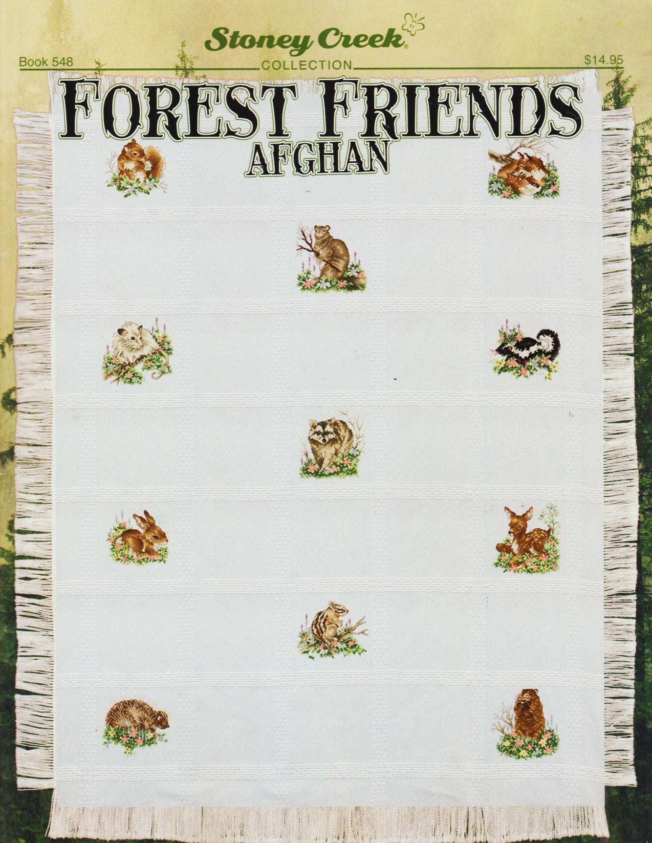 Stoney Creek Forest Friends Afghan BK548 cross stitch pattern