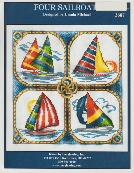 Imaginating Four Sailboats 2687 cross stitch pattern