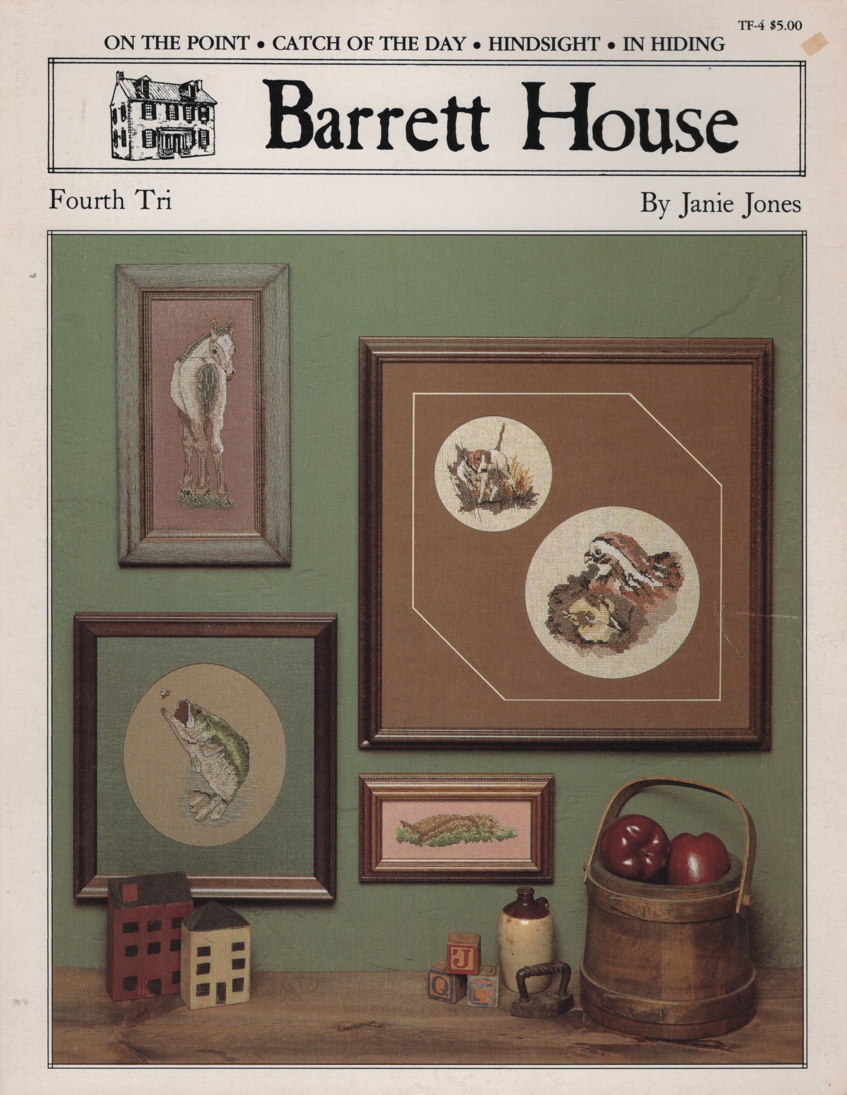 Barrett House Fourth Tri animal cross stitch pattern TF-4