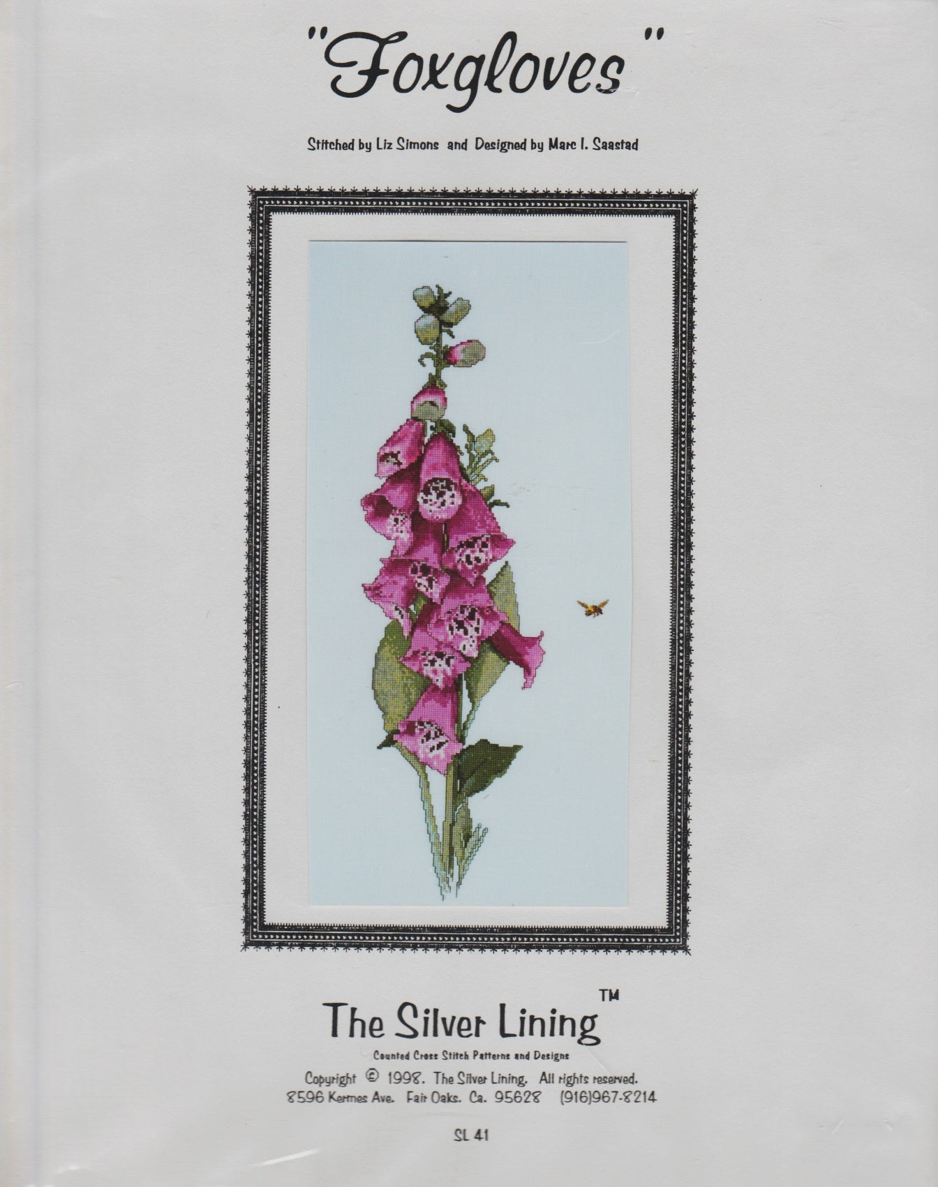 Silver Lining Foxgloves SL41 cross stitch pattern