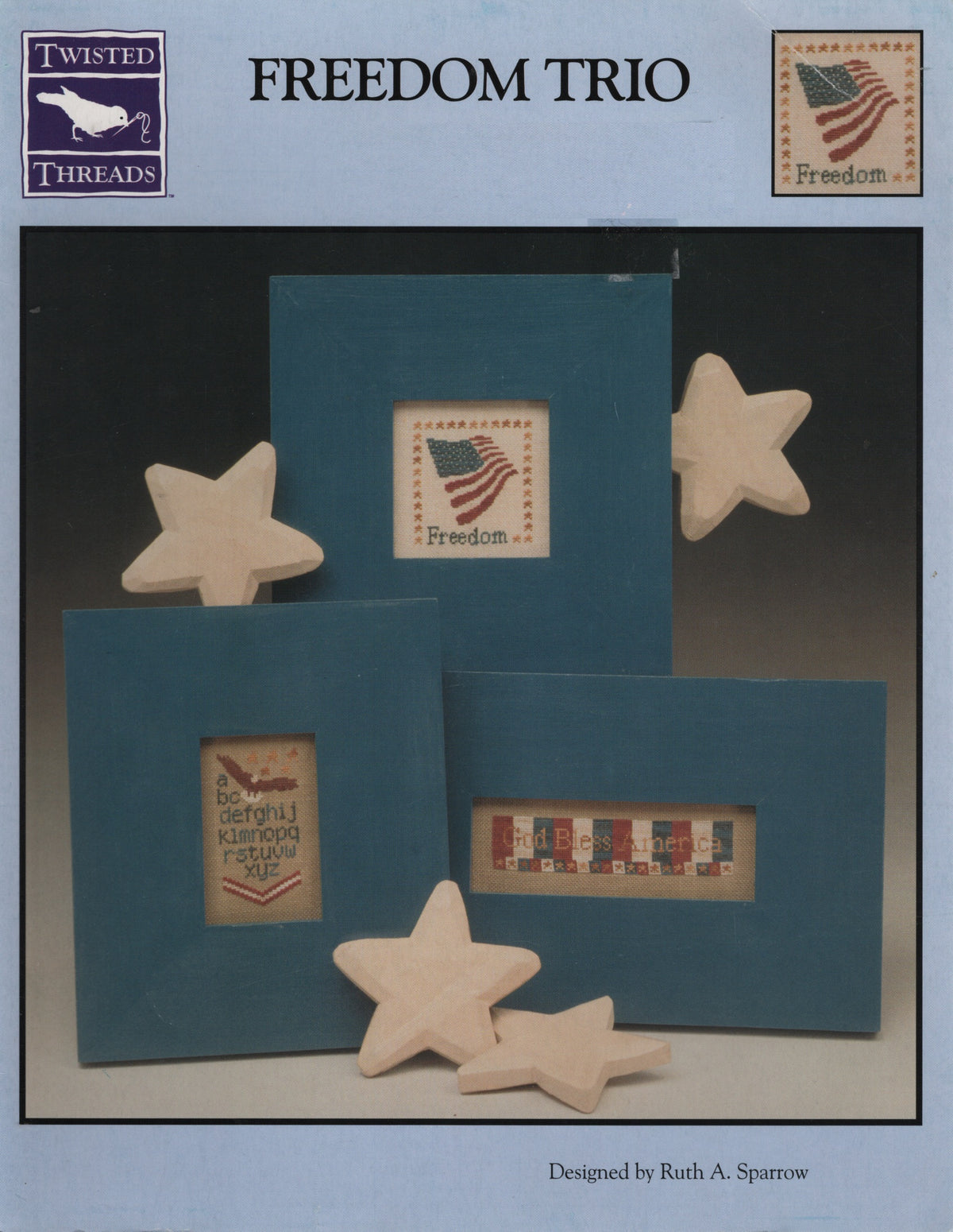 Twisted Threads Freedom Trio patriotic cross stitch pattern
