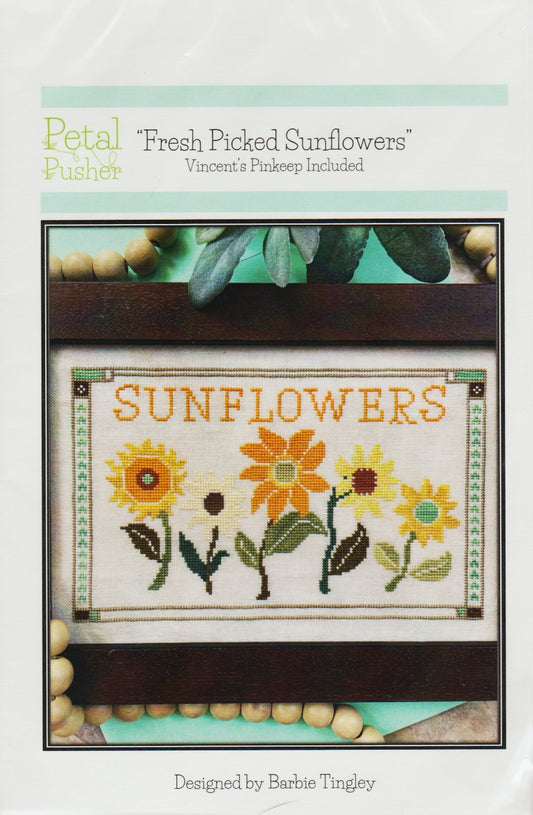 Petal Pusher Fresh Picked Sunflowers cross stitch pattern