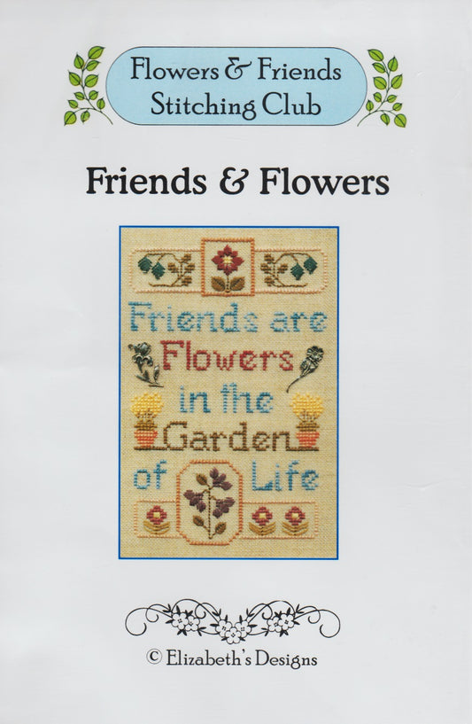 Elizabeth's Designs Friends & Flowers cross stitch pattern