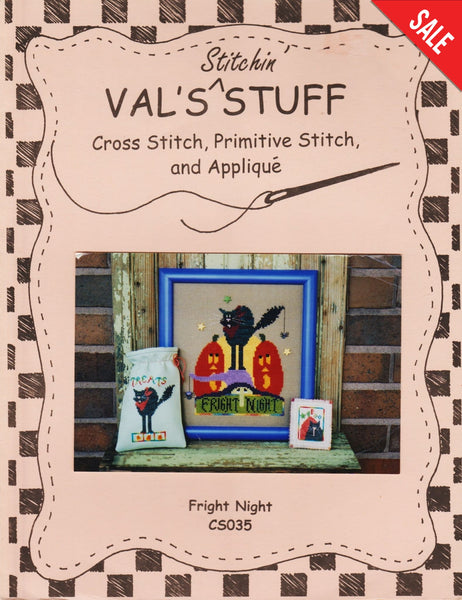 Val's Stuff Fright Night CS035 halloween cross stitch pattern