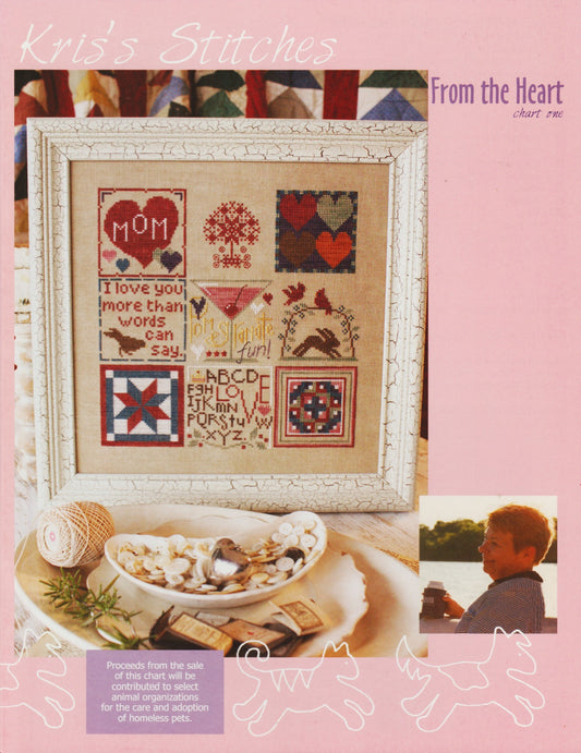 Kris's Stitches From The Heart love sampler cross stitch pattern