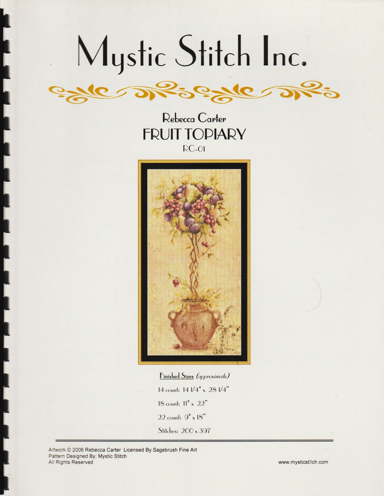 Mystic Stitch Fruit Topiary RC-01 cross stitch pattern