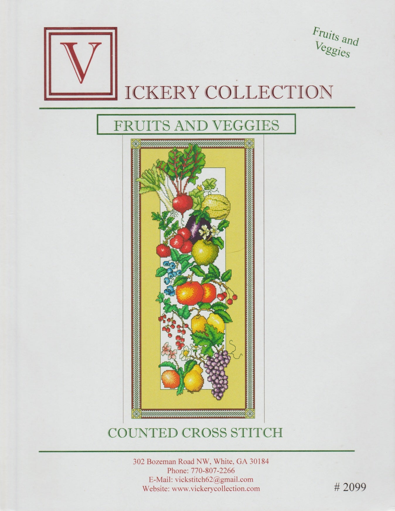 Vickery Collection Fruits and Veggies 2099 cross stitch pattern