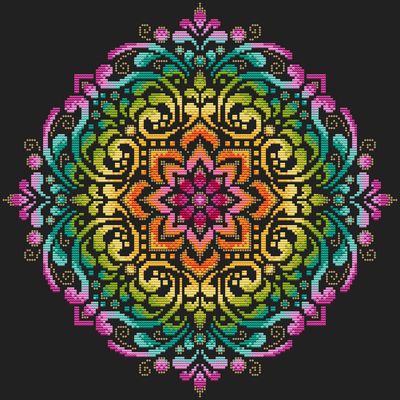 Shannon Christine Full Rainbow Mandala cross stitch pattern