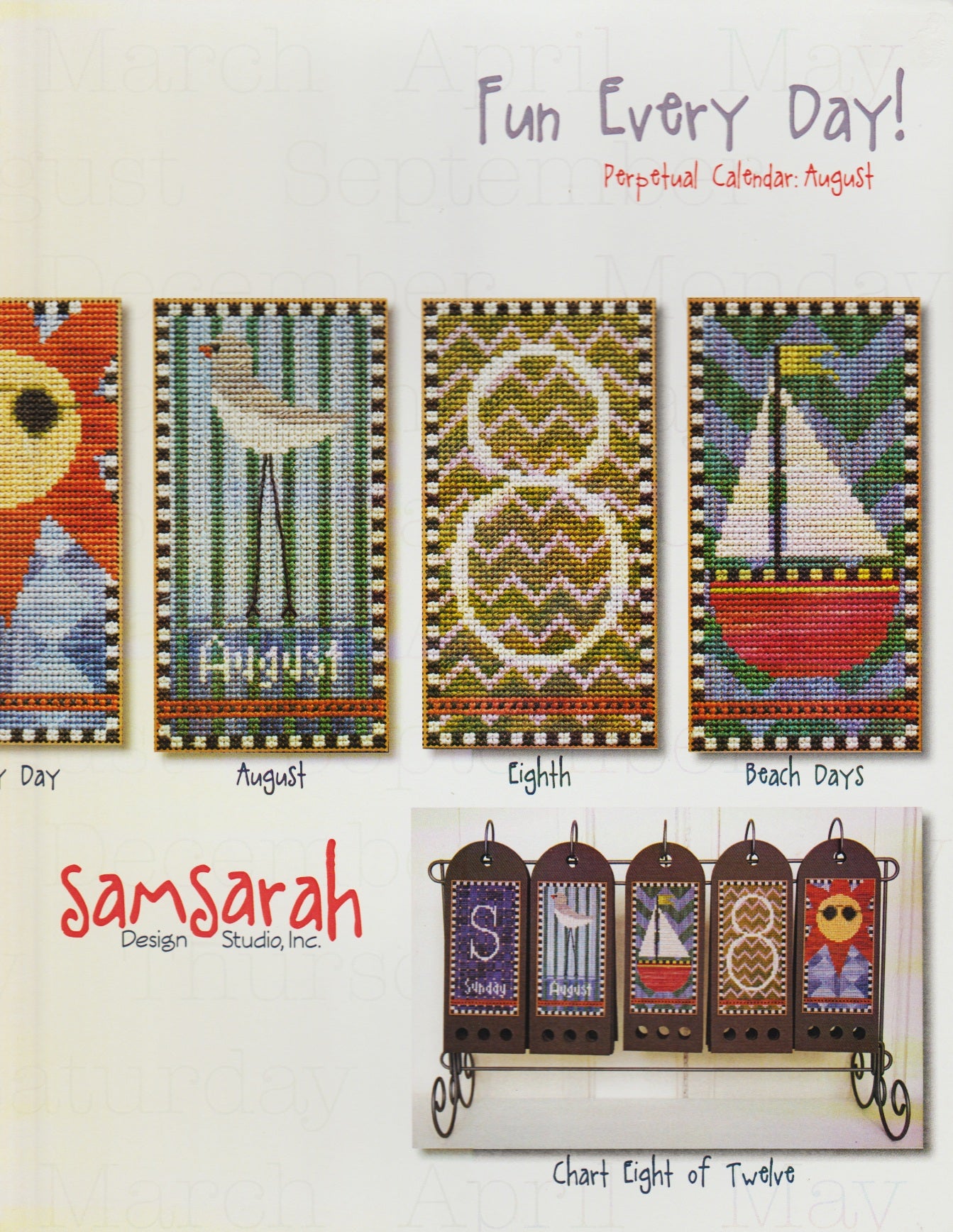 Sam Sarah Fun Every Day: August cross stitch pattern