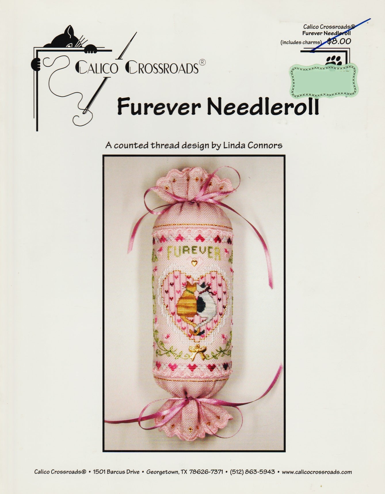 Calico Crossroads Furever Needleroll cross stitch pattern