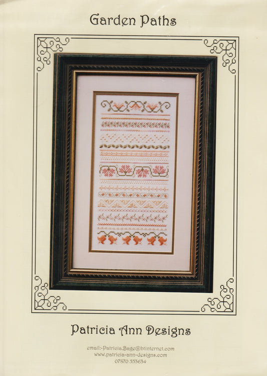 Patricia Ann Designs Garden Paths cross stitch sampler pattern