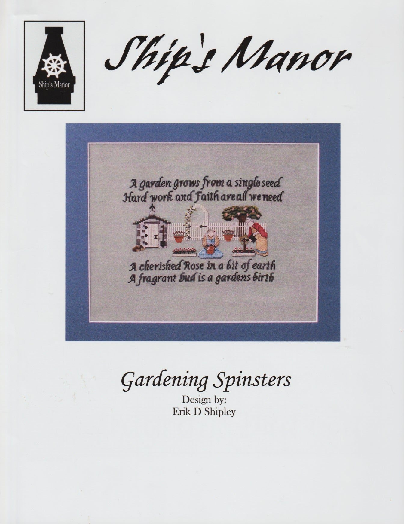 Cherished Stitches Gardening Spinsters cross stitch pattern