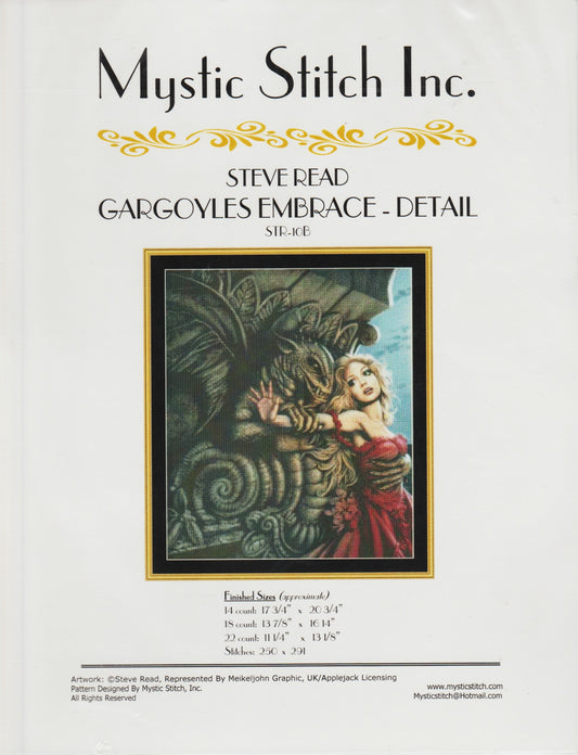 Mystic Stitch Gargoyles Embrace - Detail STR-10B Fantasy cross stitch pattern