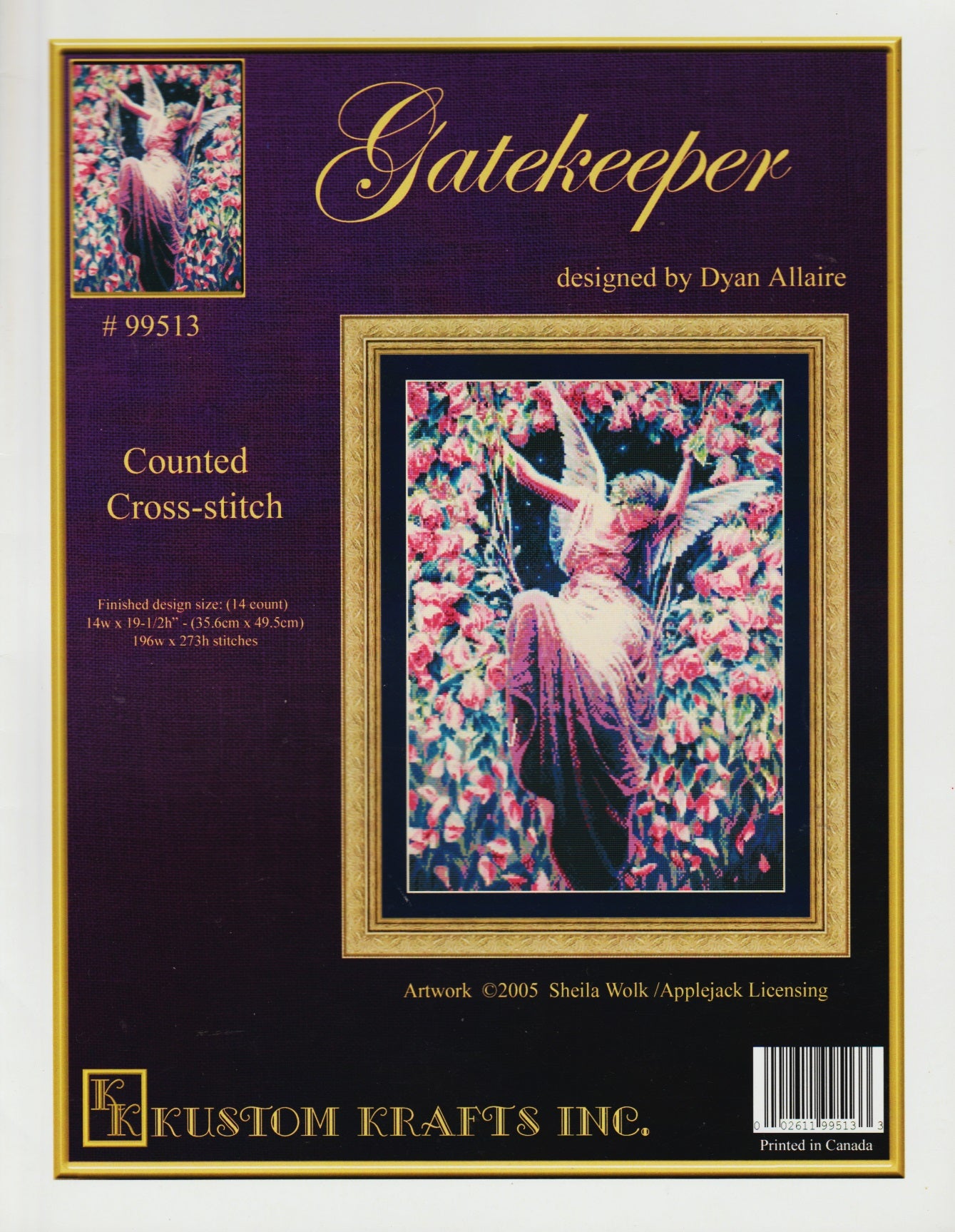 Kustom Krafts Gatekeeper 99513 fairy cross stitch pattern