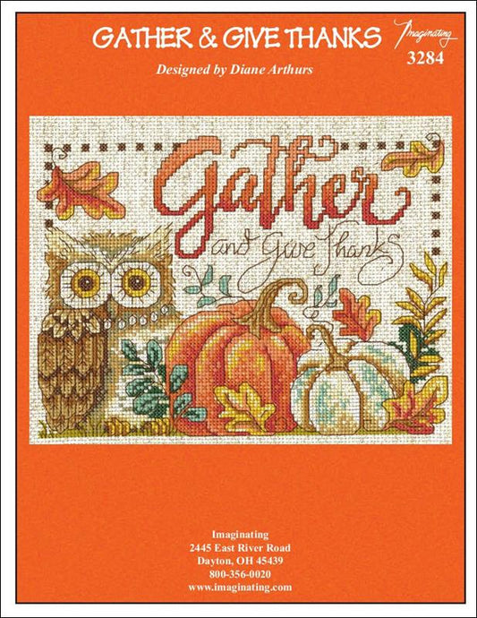 Imaginating Gather & Give Thanks 3284 Thanksgiving cross stitch pattern
