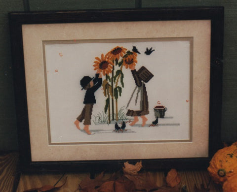 Diane Graebner Gathering Sunflower Seeds DGX-047 Amish cross stitch pattern