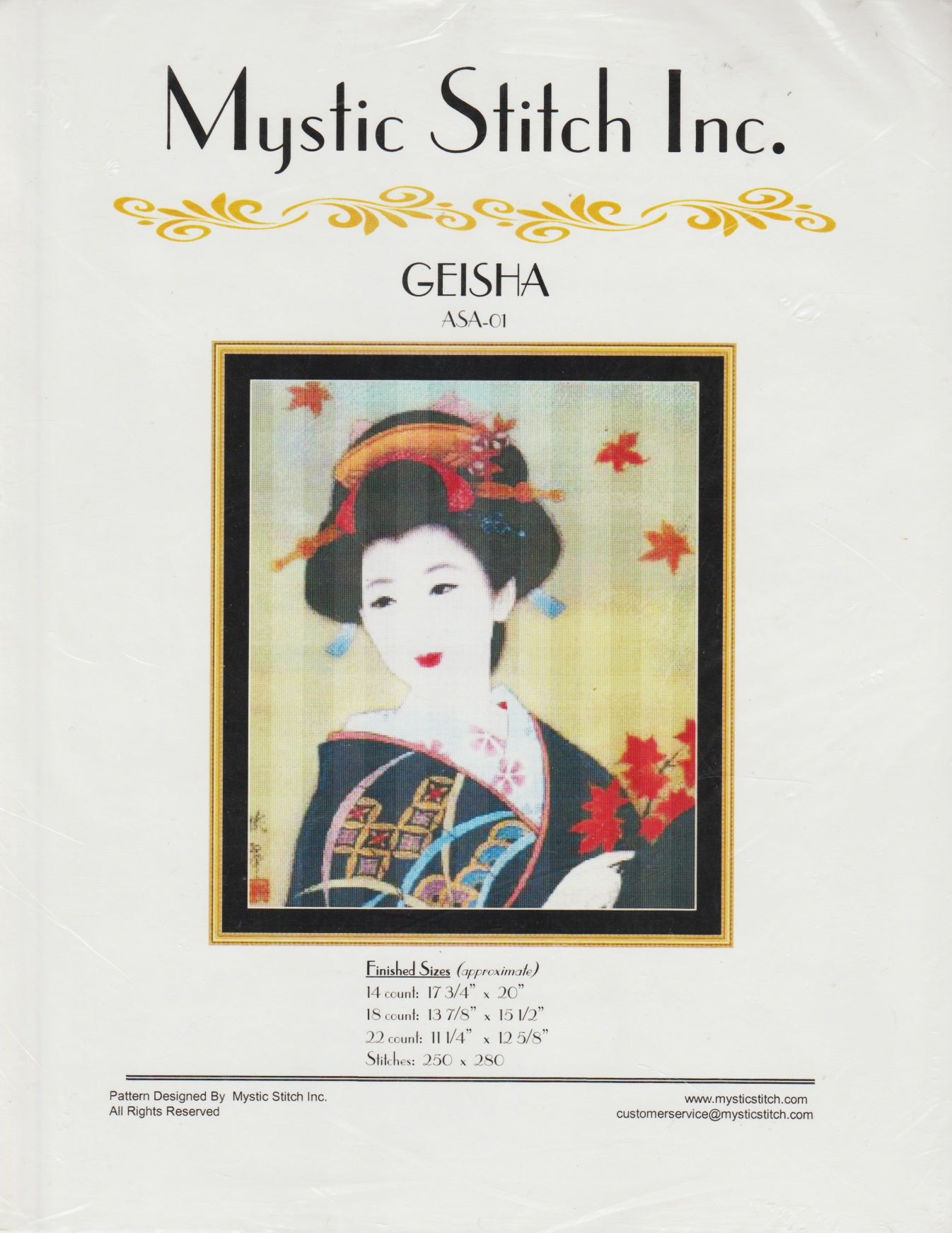 Mystic Stitch Geisha ASA-01 cross stitch pattern