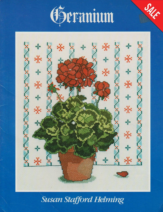 Helmsford Designs Geranium cross stitch flower pattern