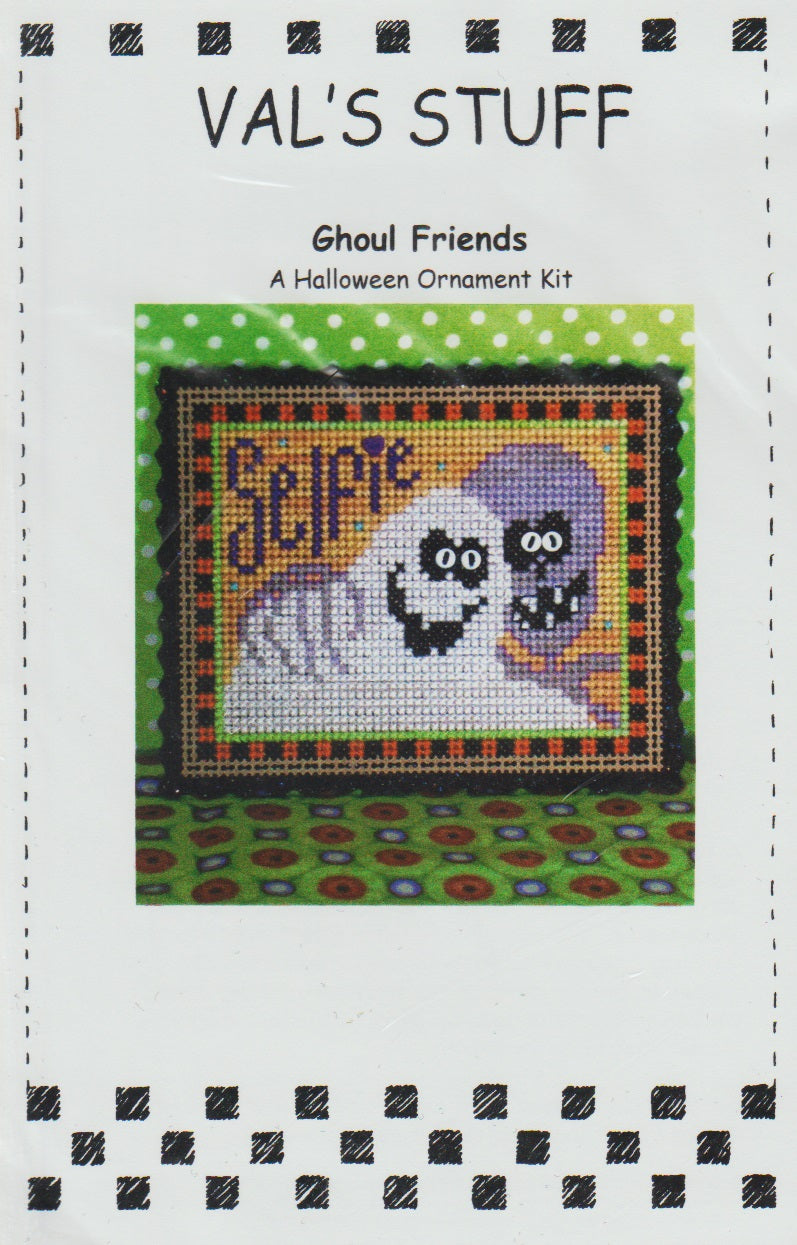 Val's Stuff Ghoul Friends halloween ornament cross stitch kit