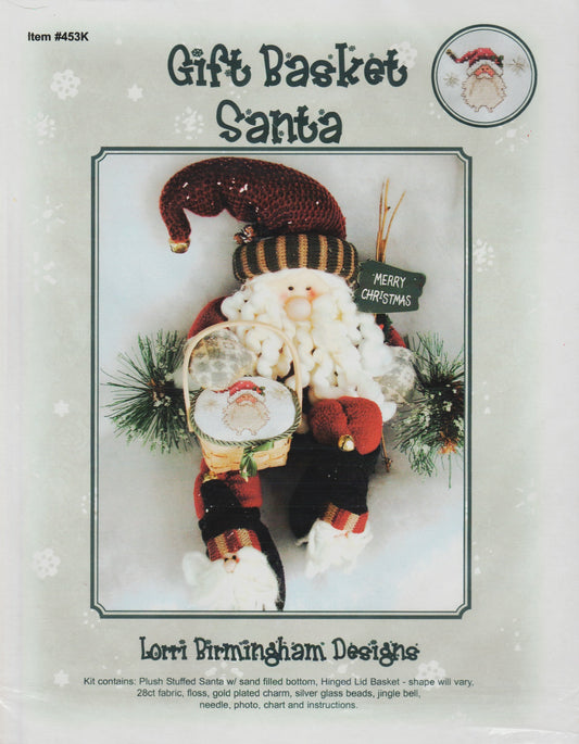 Lorri Birmingham Designs Gift Basket Santa 453K cross stitch kit
