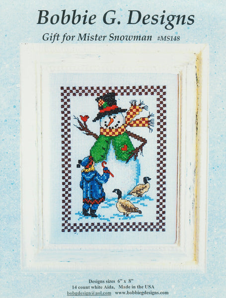 Bobbie G. Gift For Mister Snowman MS148 cross stitch pattern