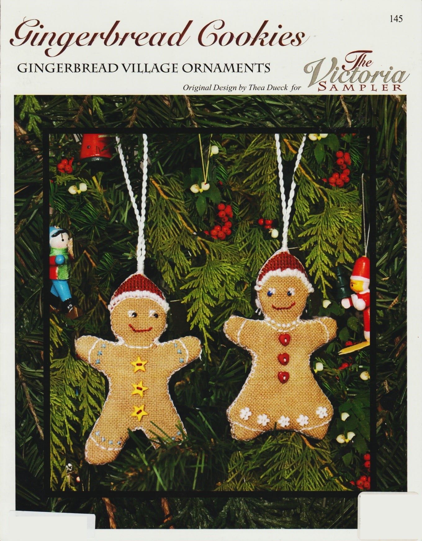Victoria Samplers Gingerbread Cookies l45 christmas ornaments cross stitch pattern