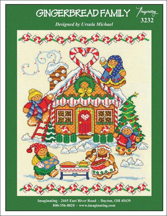 Imaginating Gingerbread Family, 3232 christmas cross stitch pattern