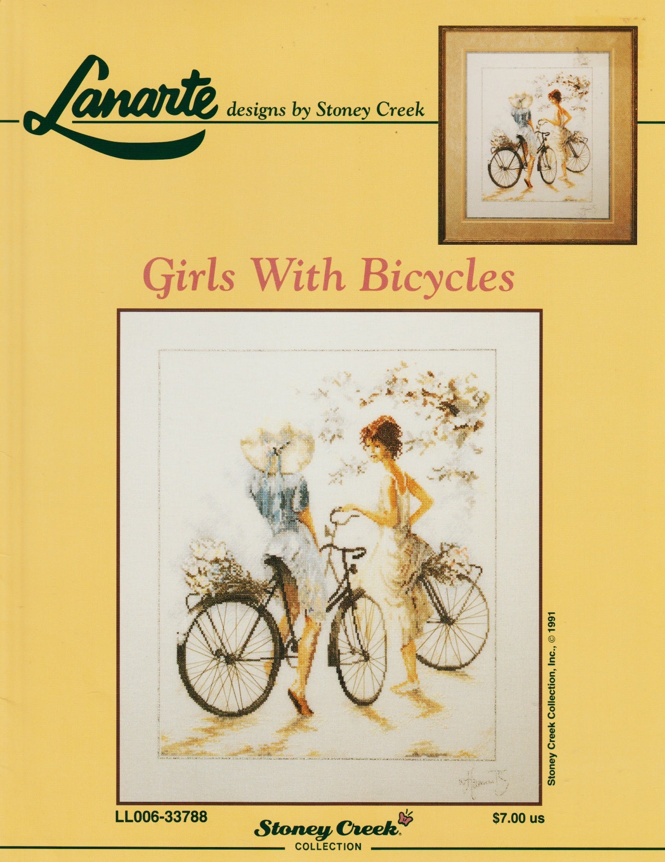 Stoney Creek Lanarte Girl With Bicycles LL006-33788 cross stitch pattern