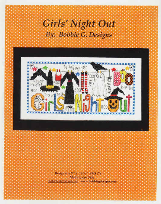 Bobbie G. Girl's Night Out MS157 halloween cross stitch pattern