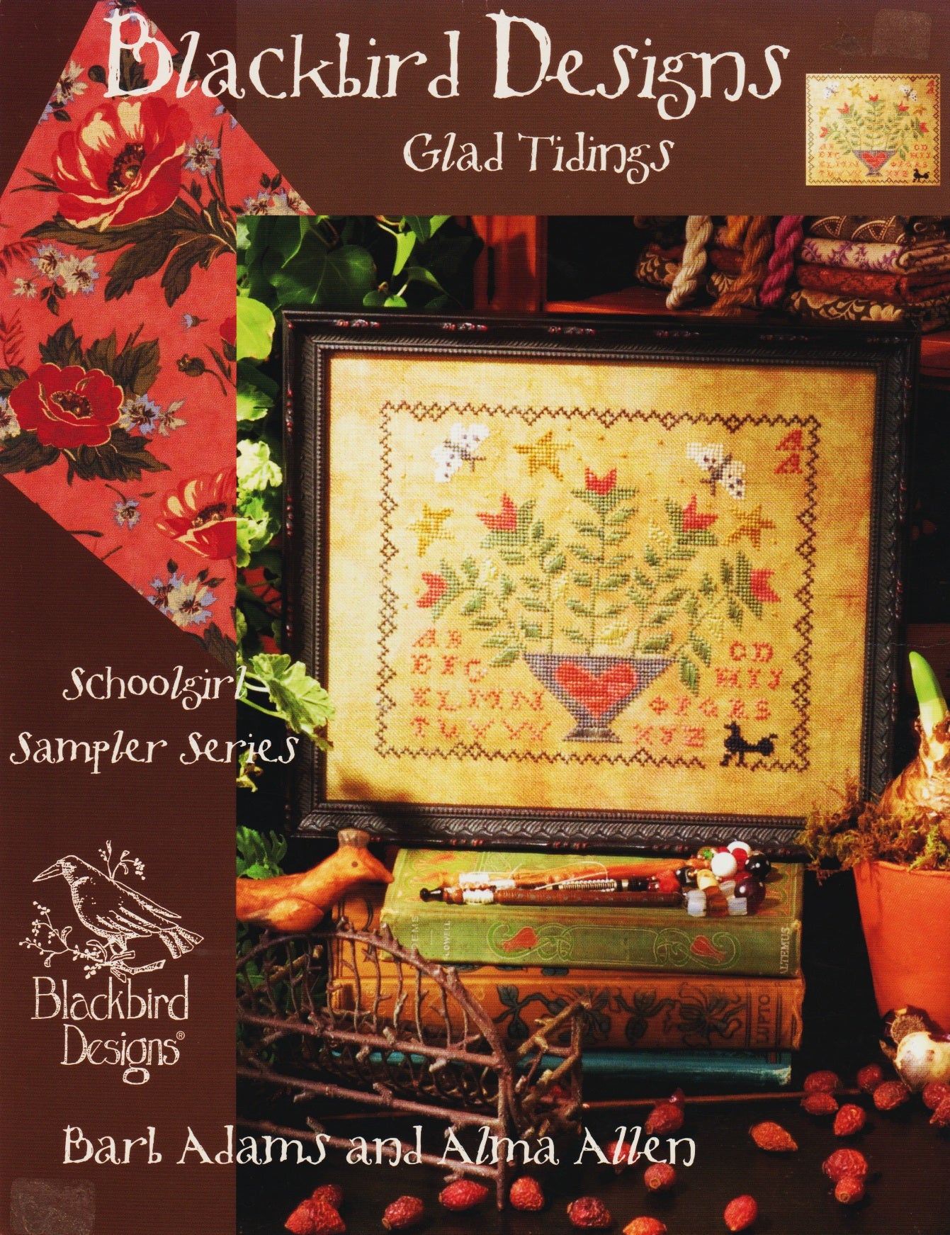 Blackbird Glad Tidings cross stitch pattern
