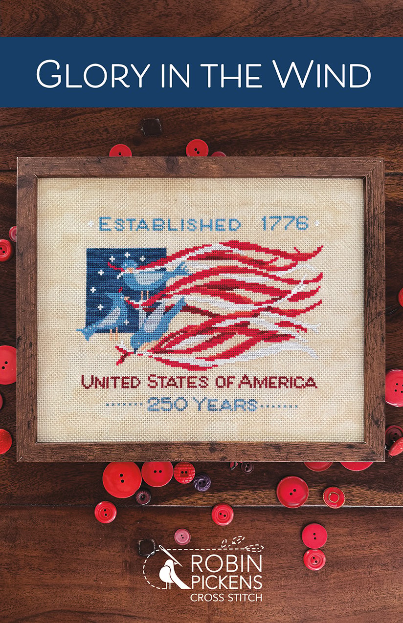 Robin Pickens Glory In The Wind patriotic cross stitch pattern
