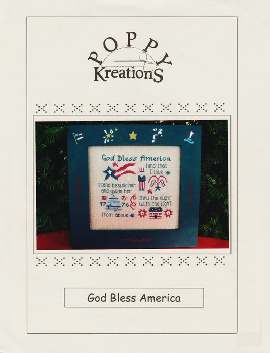 Poppy Kreations God Bless America cross stitch pattern
