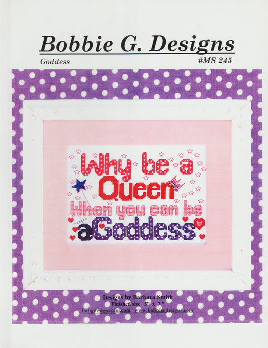 Bobbie G. Goddess MS244 cross stitch pattern
