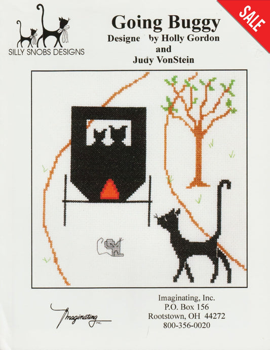 Just My Imaginaton Going Buggy SG-30 Amish cat cross stitch pattern