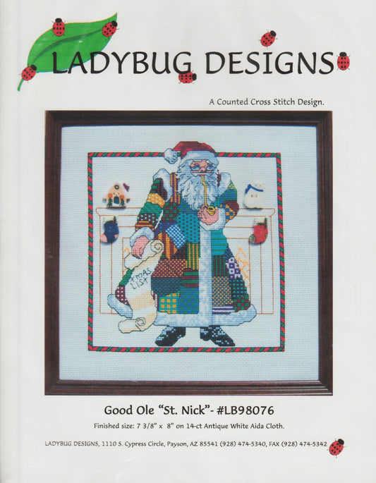 Ladybug Designs Good Ole St. Nick LB98076 christmas santa cross stitch pattern