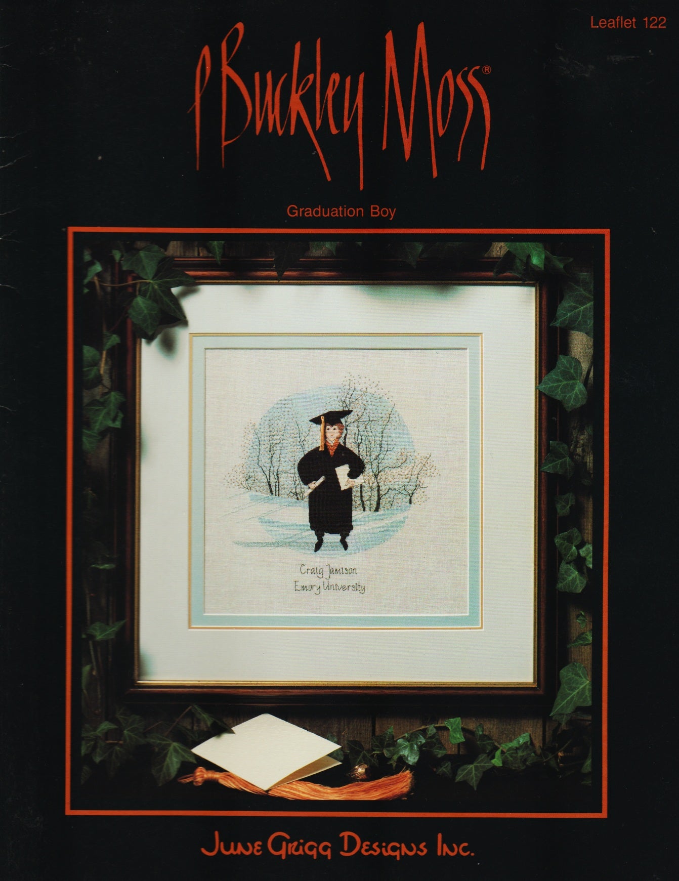 P. Buckley Moss Graduation Boy LFT122 Amish cross stitch pattern