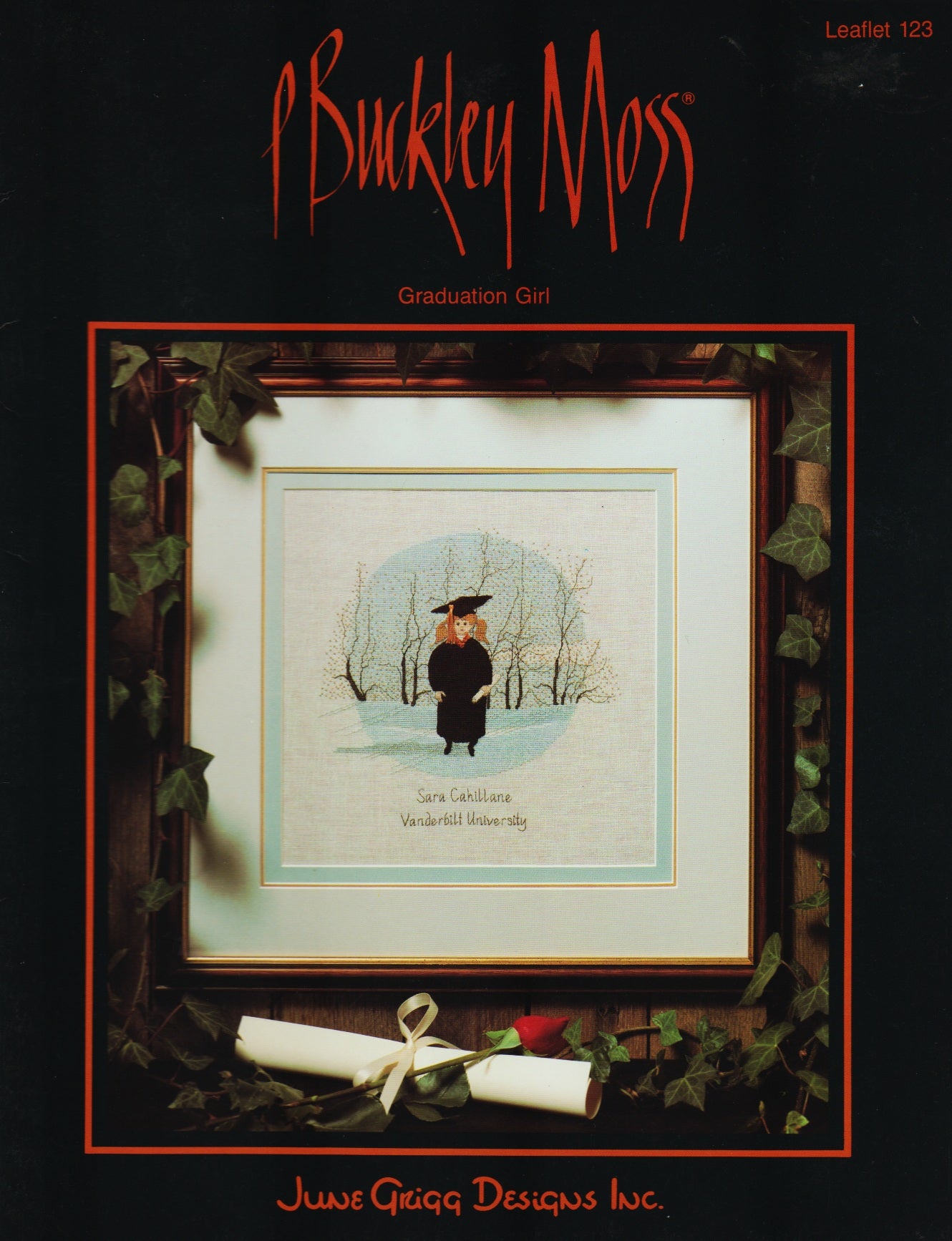 P. Buckley Moss Graduation Girl LFT123 Amish cross stitch pattern