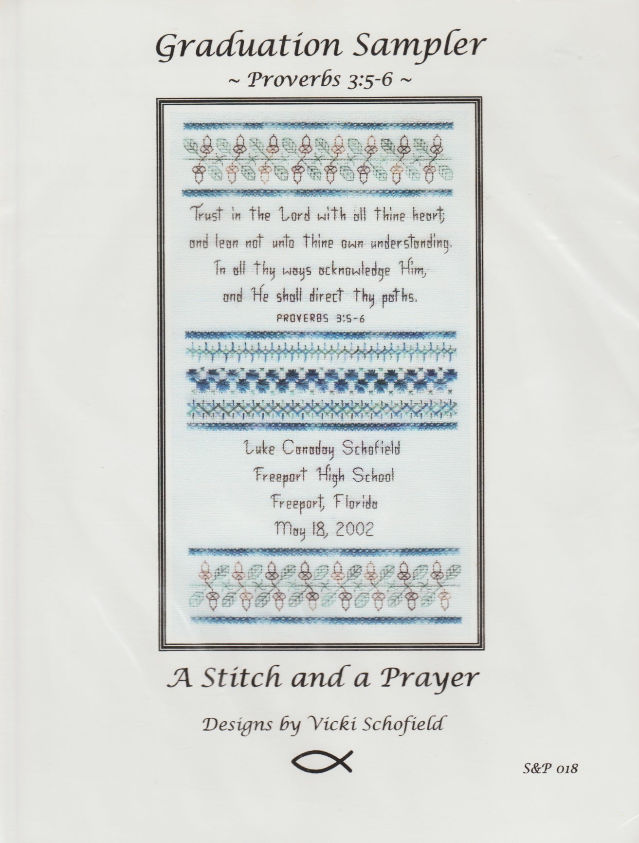 A Stitch and a Prayer Graduation Sampler cross stitch pattern