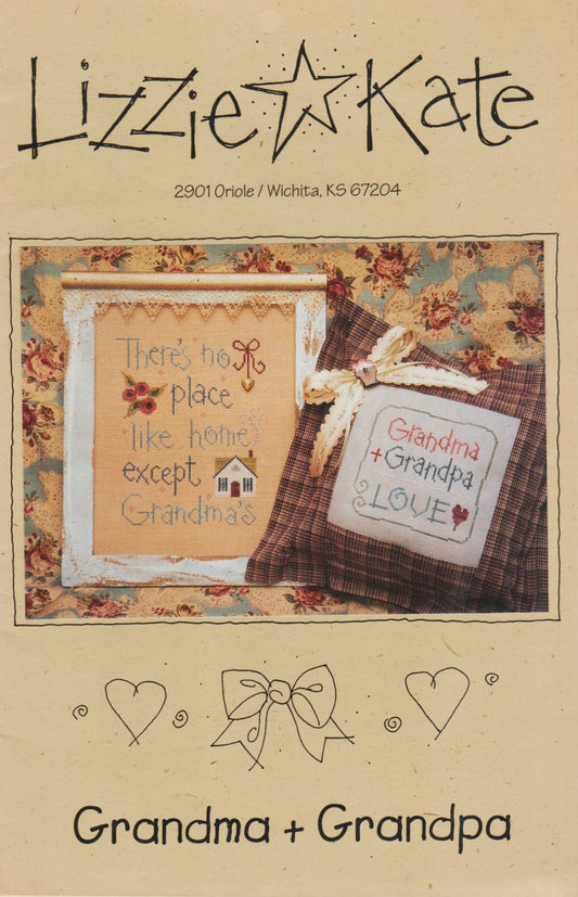 Lizzie Kate Grandma + Grandpa LK065 cross stitch pattern