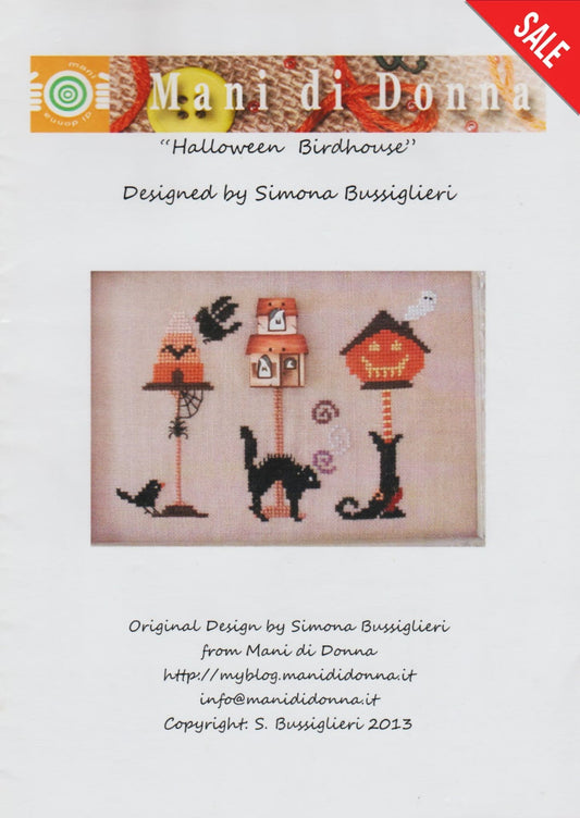 Mani di Donna Halloween Birdhouse cross stitch pattern