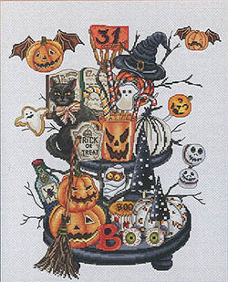 Les Petites Croix De Lucie Halloween Candy Shelf cross stitch pattern