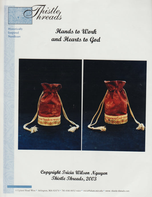 Thistle Threads Hands to Work and Hearts to God cross stitch pattern