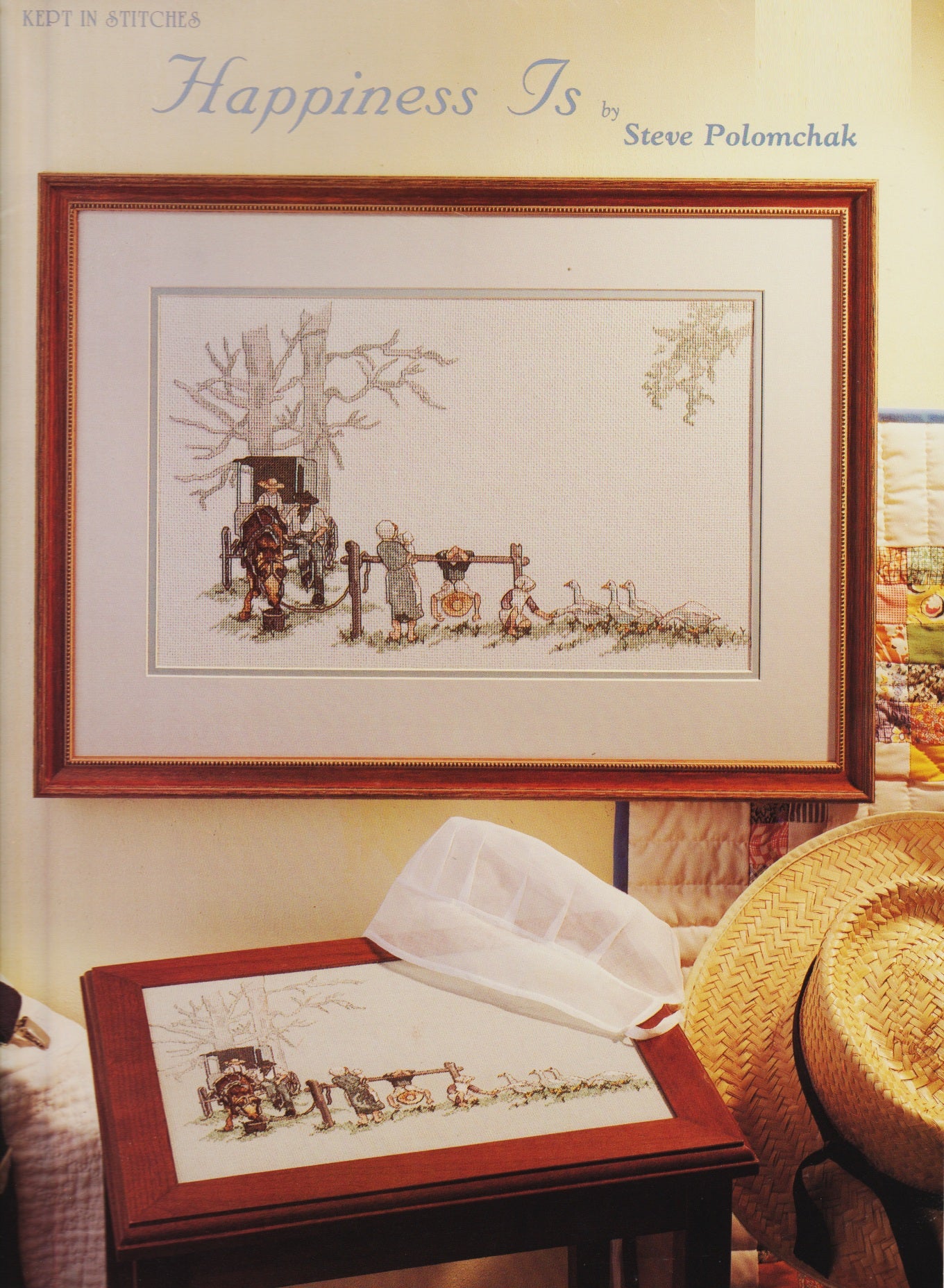 Kept In Stitches Happiness Is KIS-22 Amish cross stitch pattern